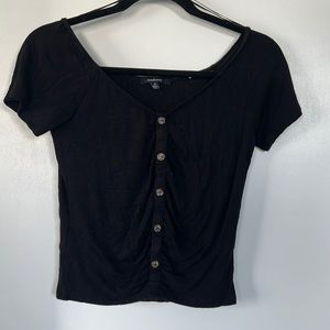 Black Button Top